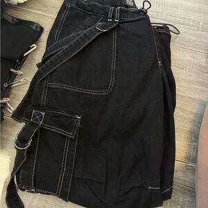 Black Cargo Pants with buckles